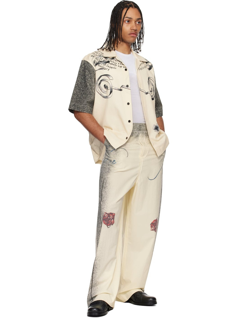 Jean Paul Gaultier Beige 'The Multi-Tattoo' Suit Trousers outlook