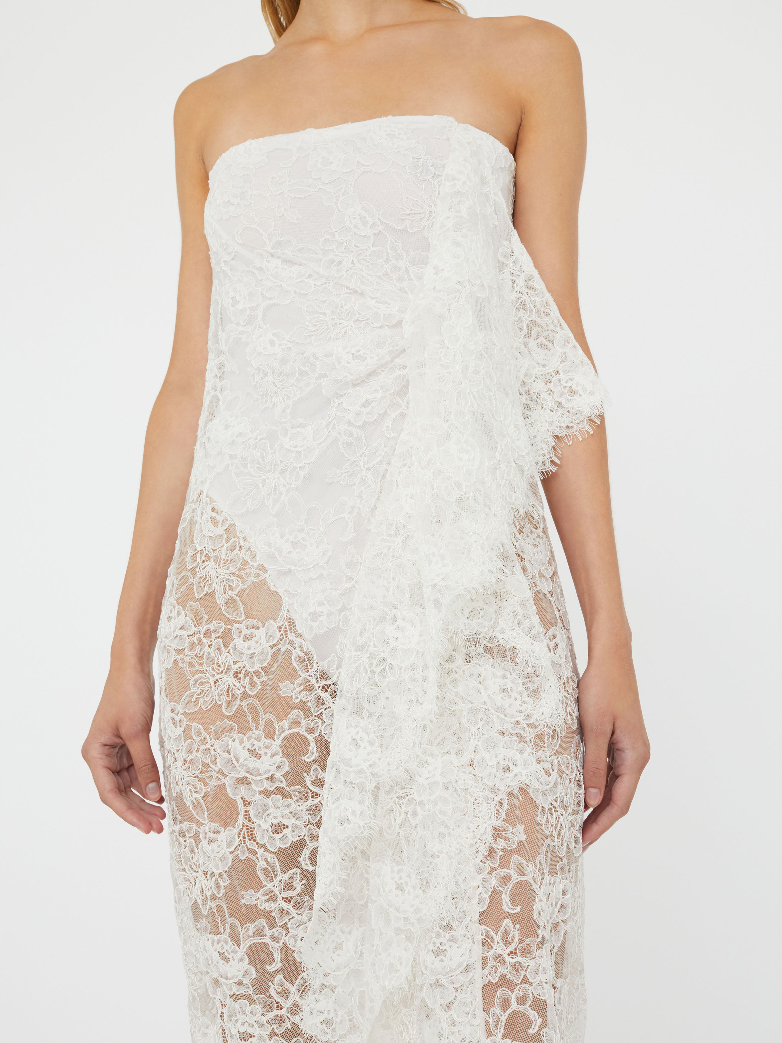 Floating Lace Strapless Gown - 7