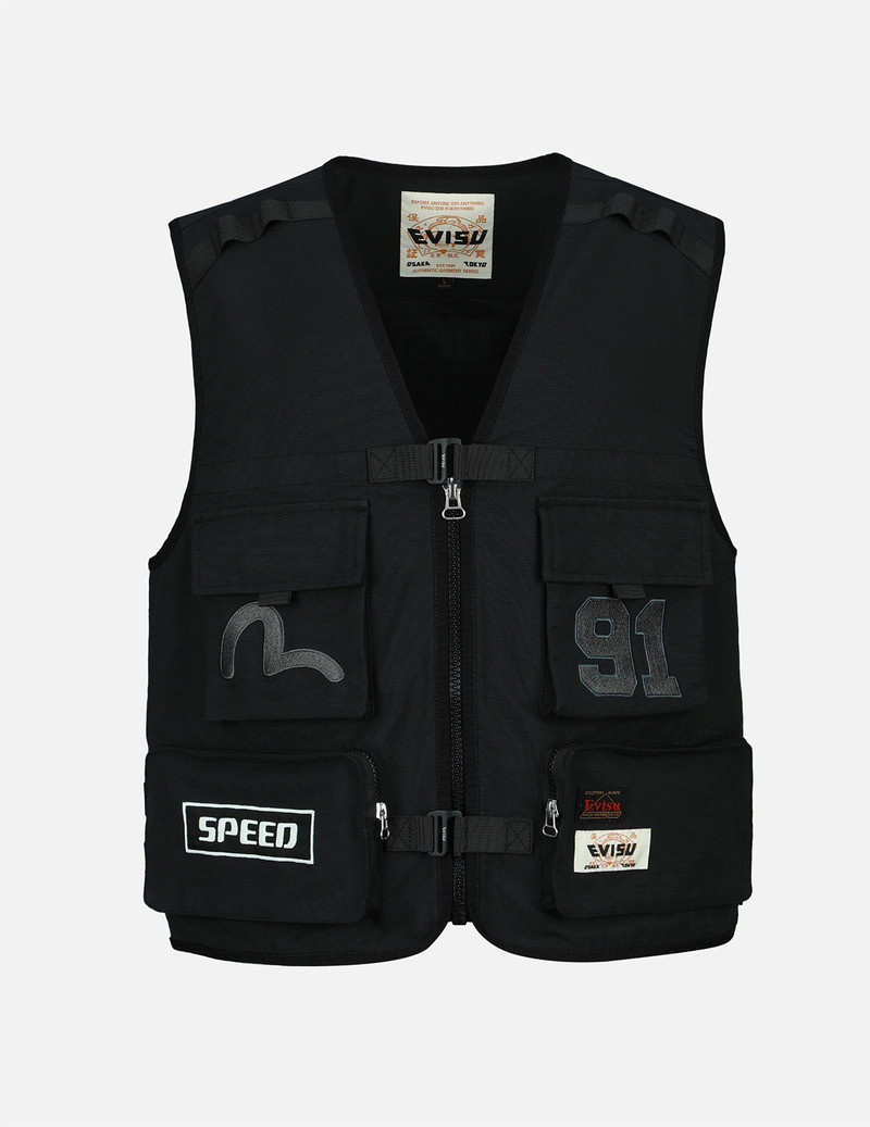 LOGO EMBROIDERY MULTI-POCKET VEST 1