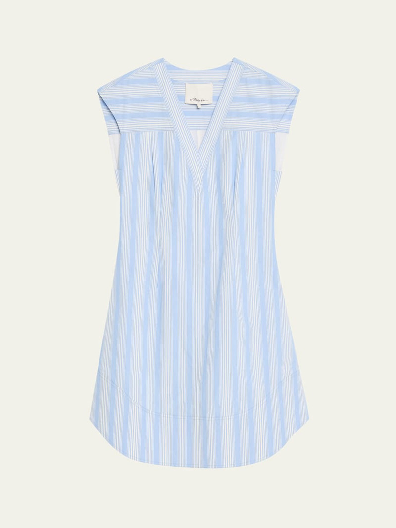 Stripe Cap-Sleeve Shift Dress 1