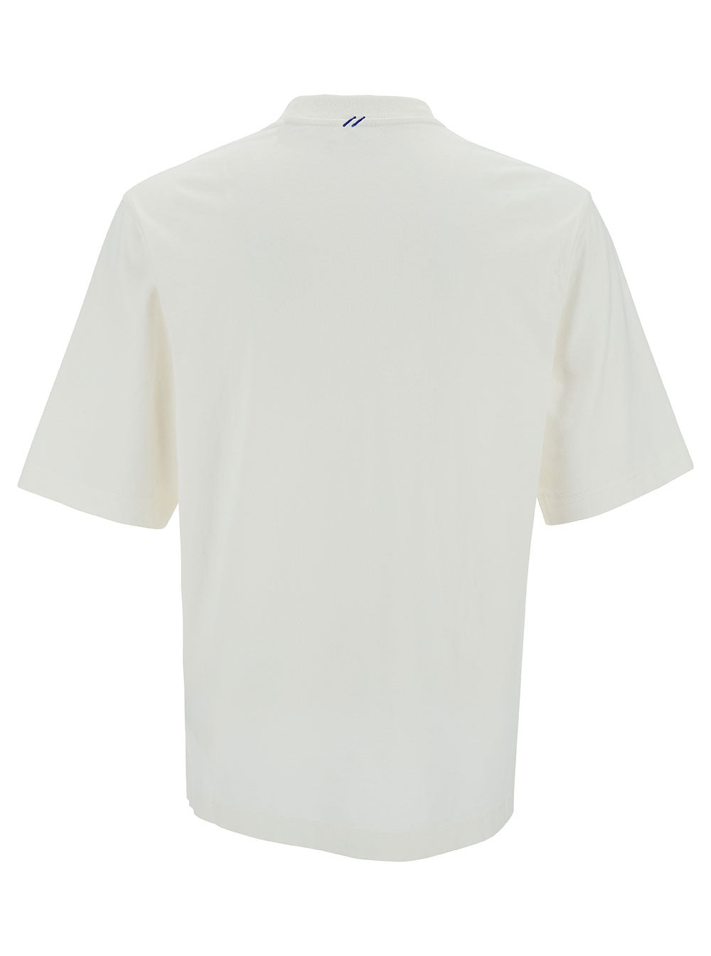 Burberry Men White Crewneck T-Shirt With Equestrain Knight Patch In Cotton Man - 2