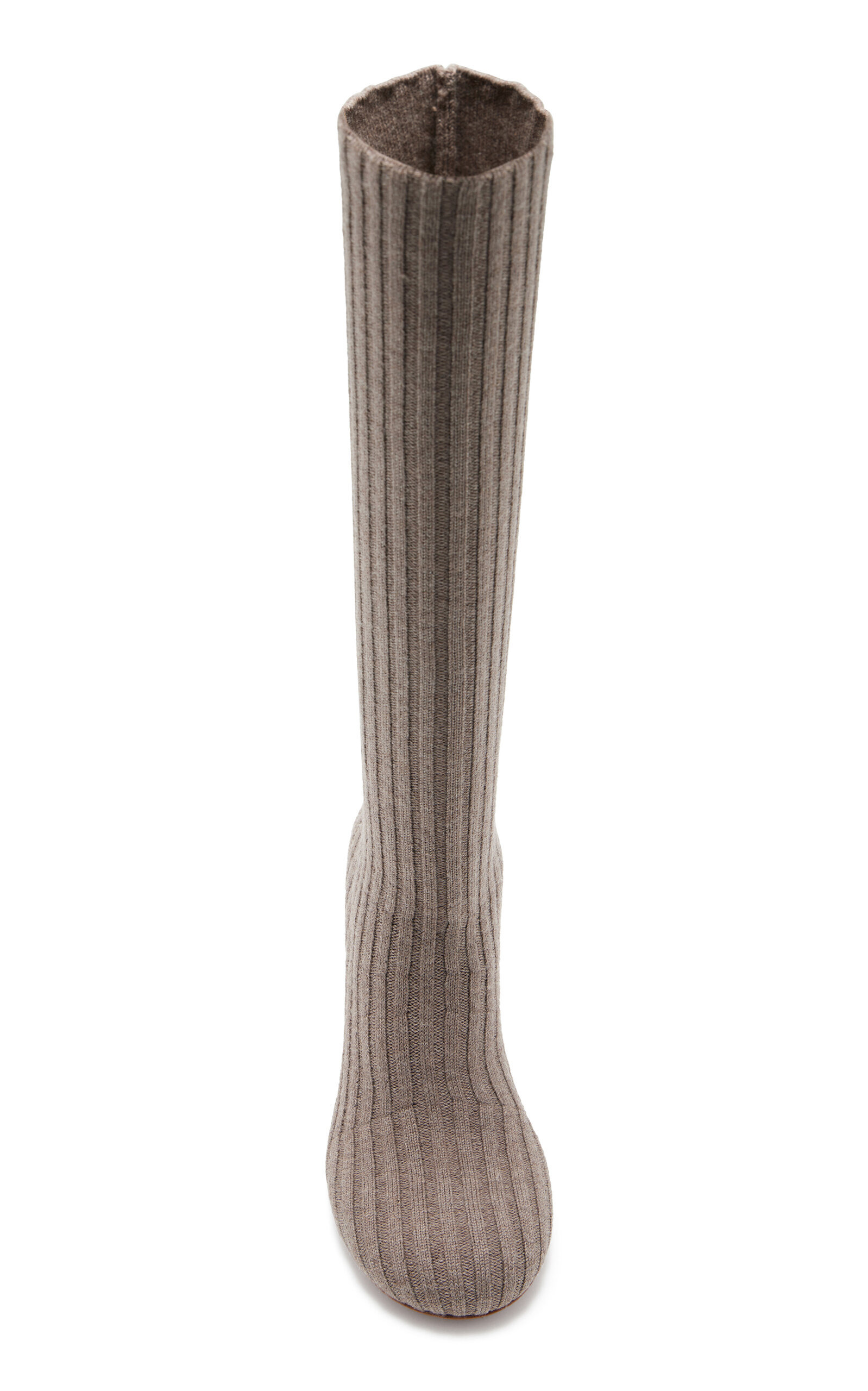 Veneda Ribbed-Knit Knee Boots taupe - 5