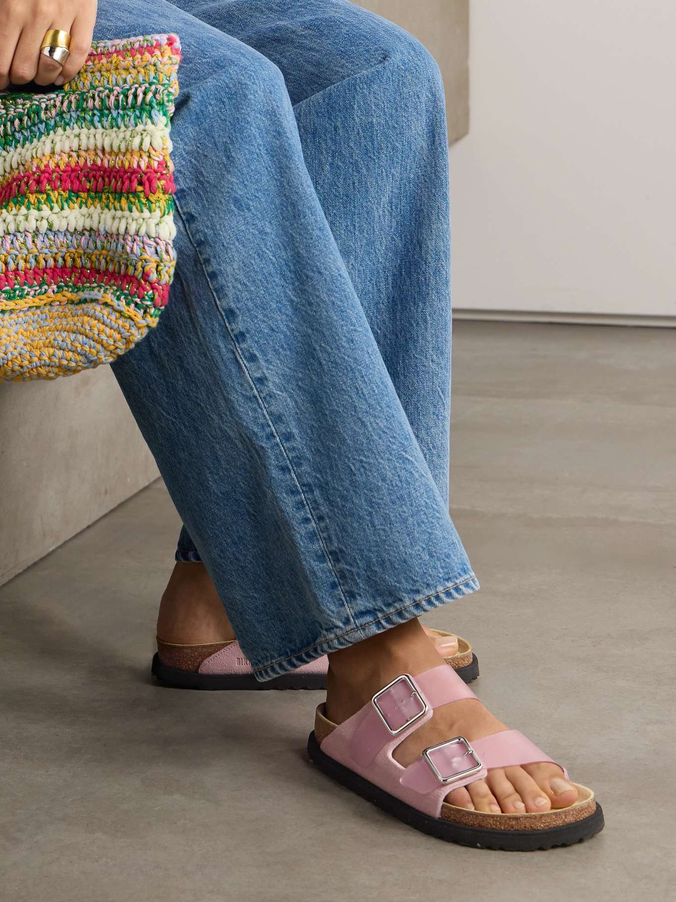 Arizona Milky suede-trimmed PVC sandals - 2