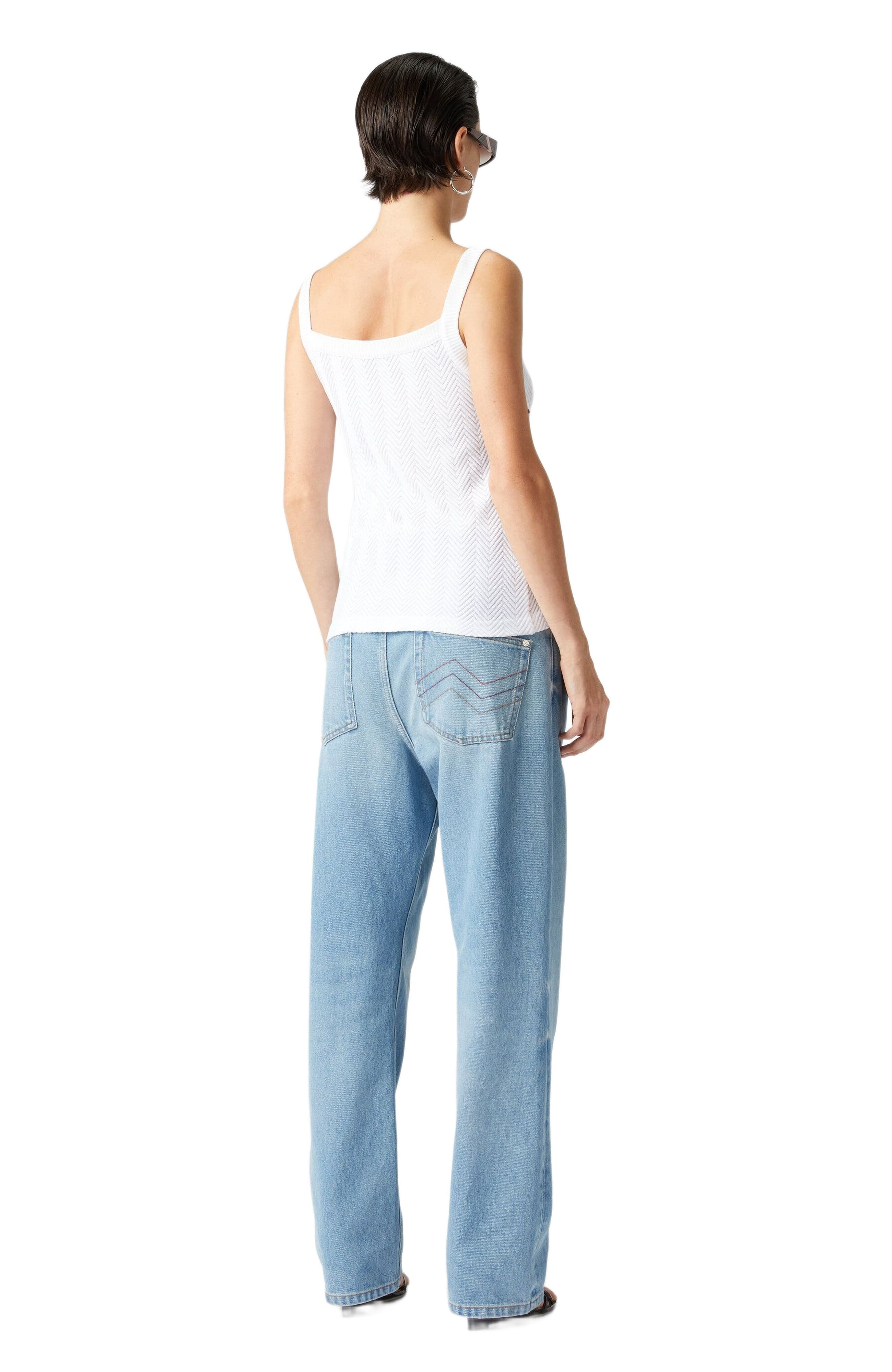 Missoni Tone-on-tone Zigzag Cotton And Viscose Tank Tops in White at Nordstrom - 4