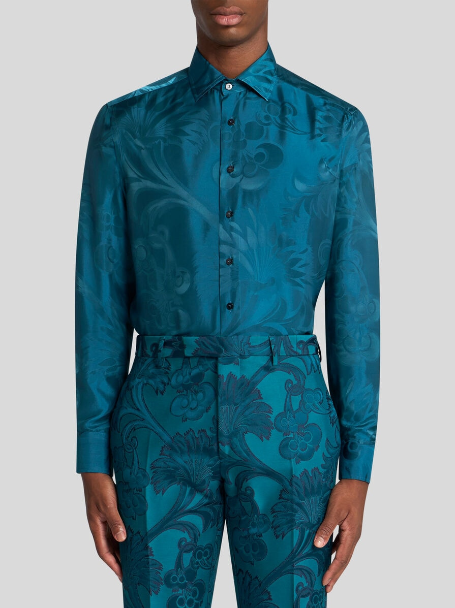 FLORAL LEAFY JACQUARD ROMA SHIRT - 2