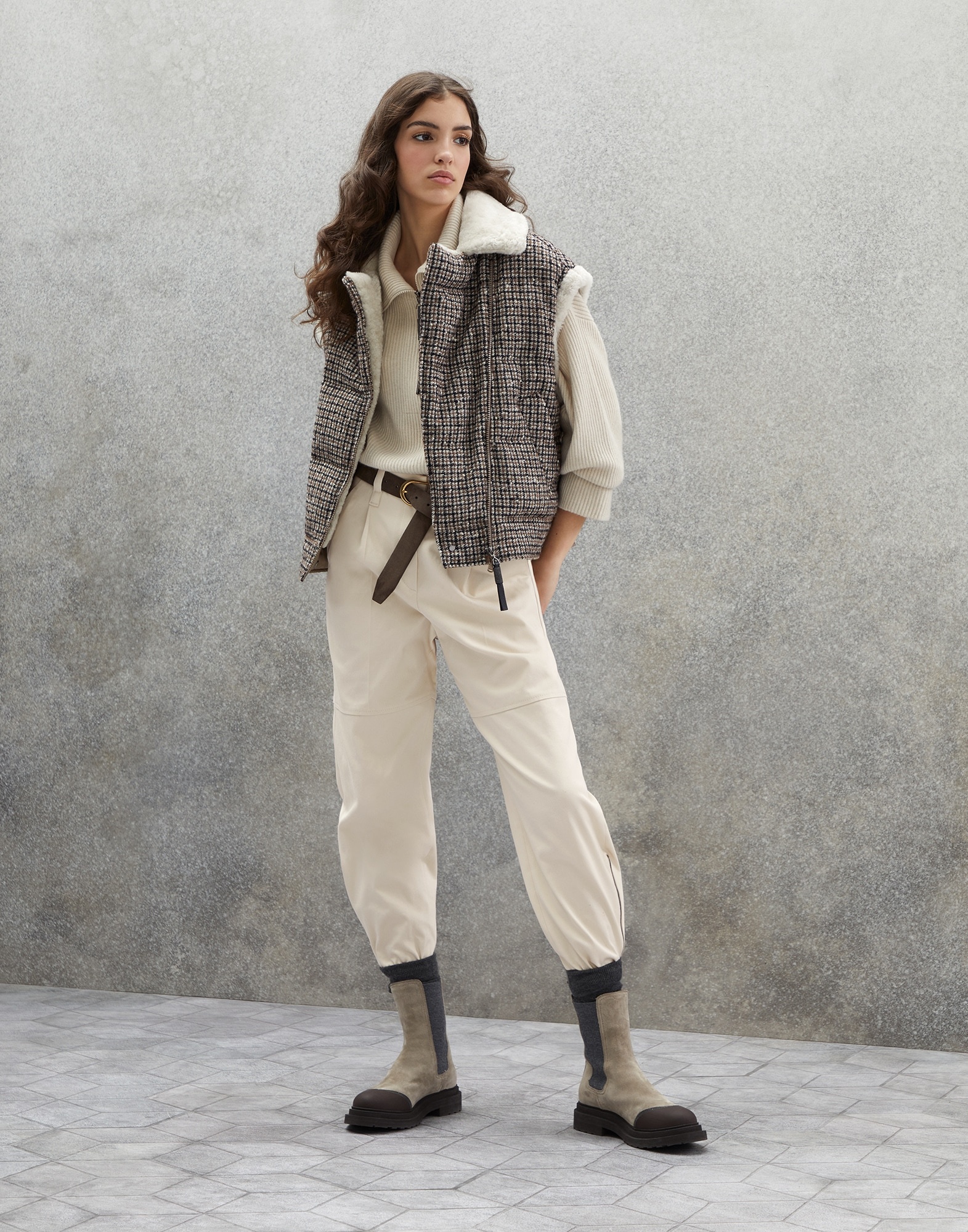 Dyed couture denim utility track trousers with monili - 4