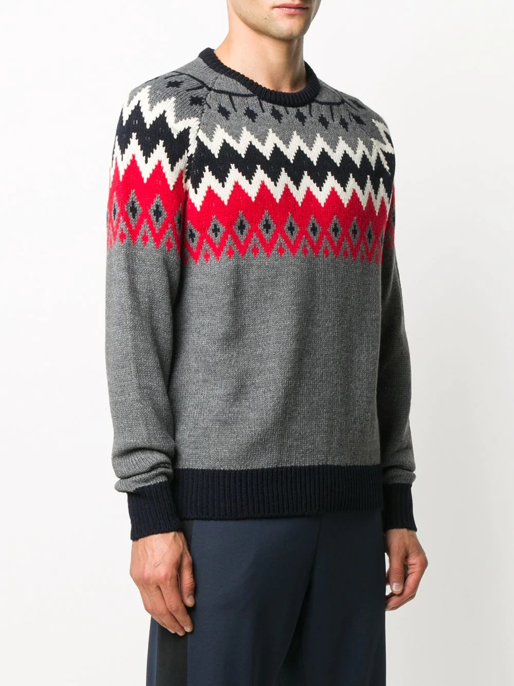 zig-zag intarsia knit jumper - 3