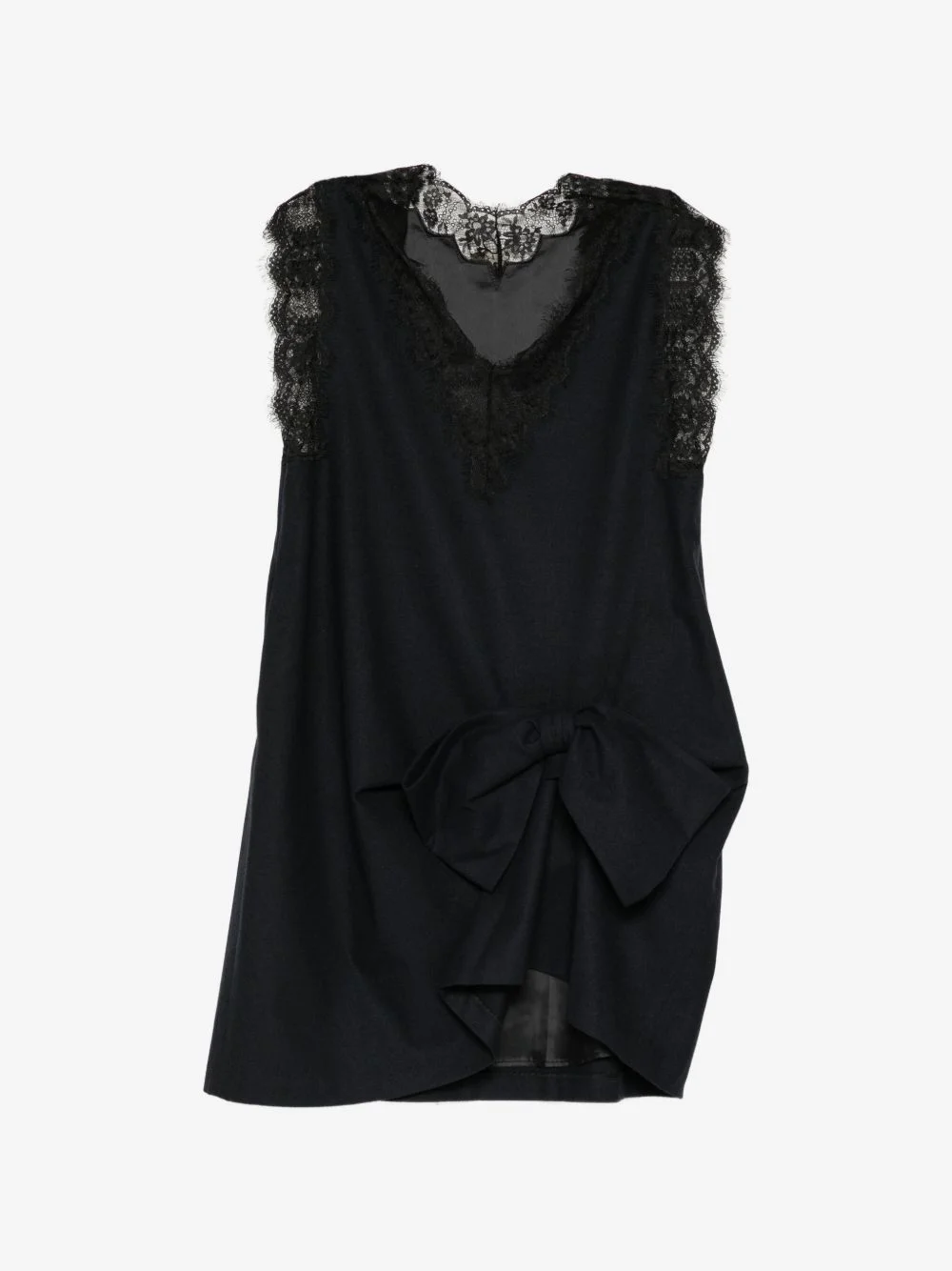 lace-trim ribbon dress - 1
