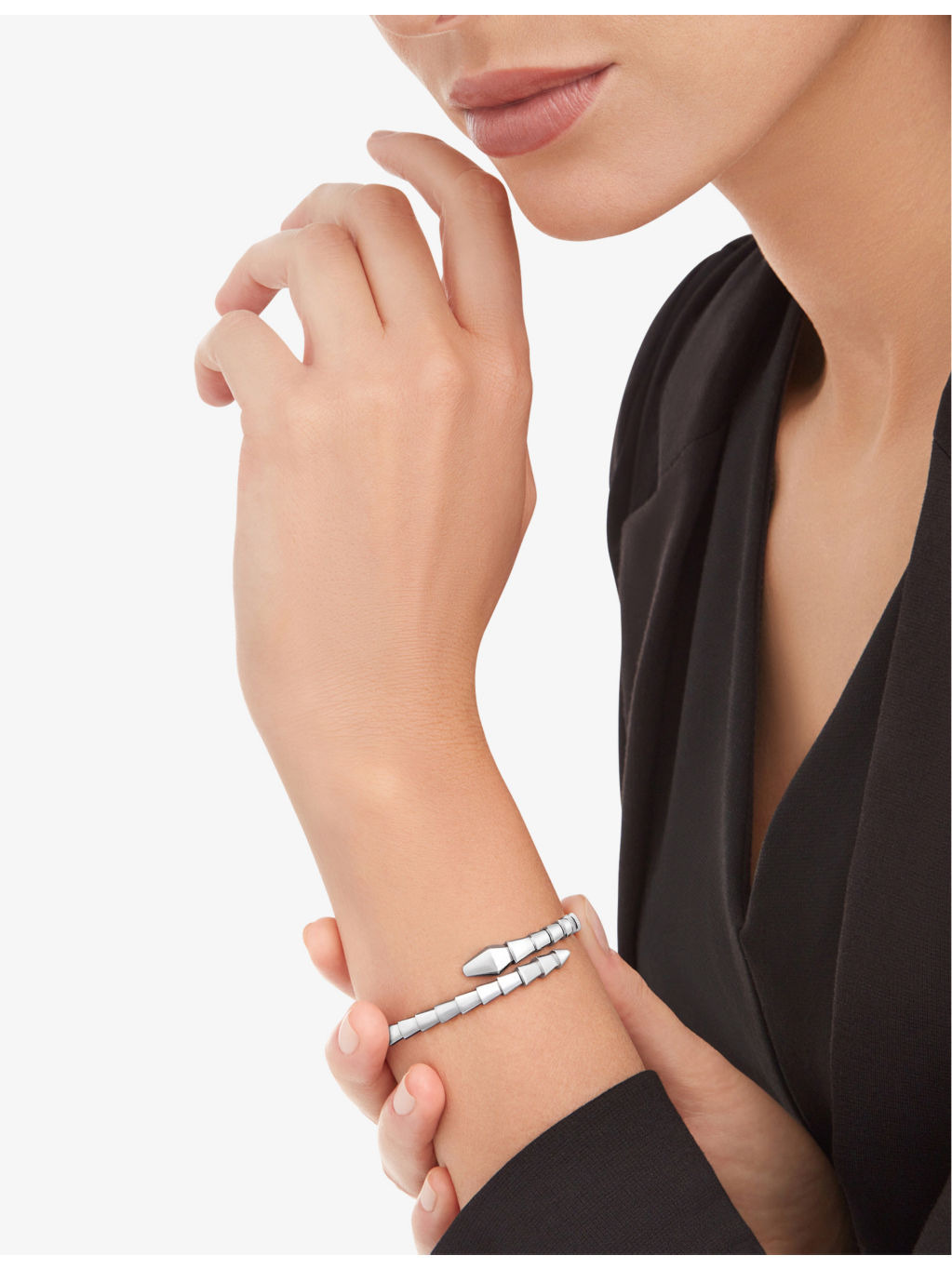 Serpenti Viper 18ct white-gold bangle bracelet - 4