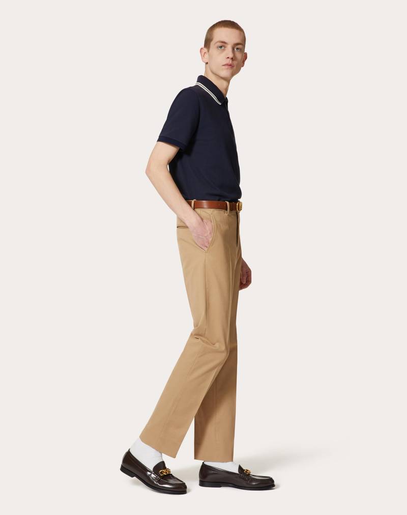 Valentino COTTON-PIQUE POLO SHIRT WITH MAISON VALENTINO EMBROIDERY outlook