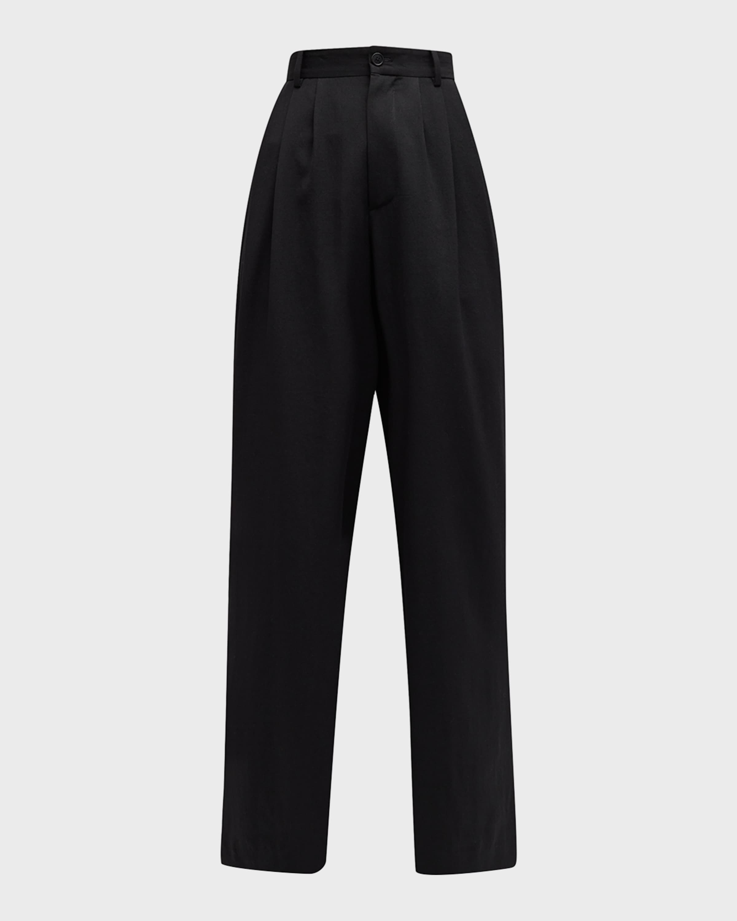 Rufos Pleated Wide-Leg Wool Trousers - 1