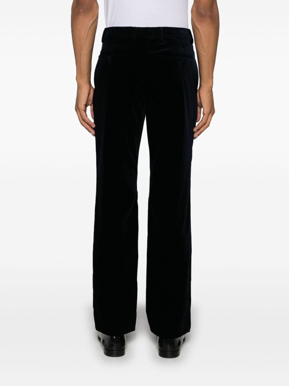 mid-rise tailored velvet trousers - 4