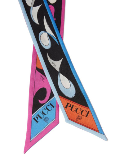 PUCCI Marmo Pesci-print silk scarf outlook