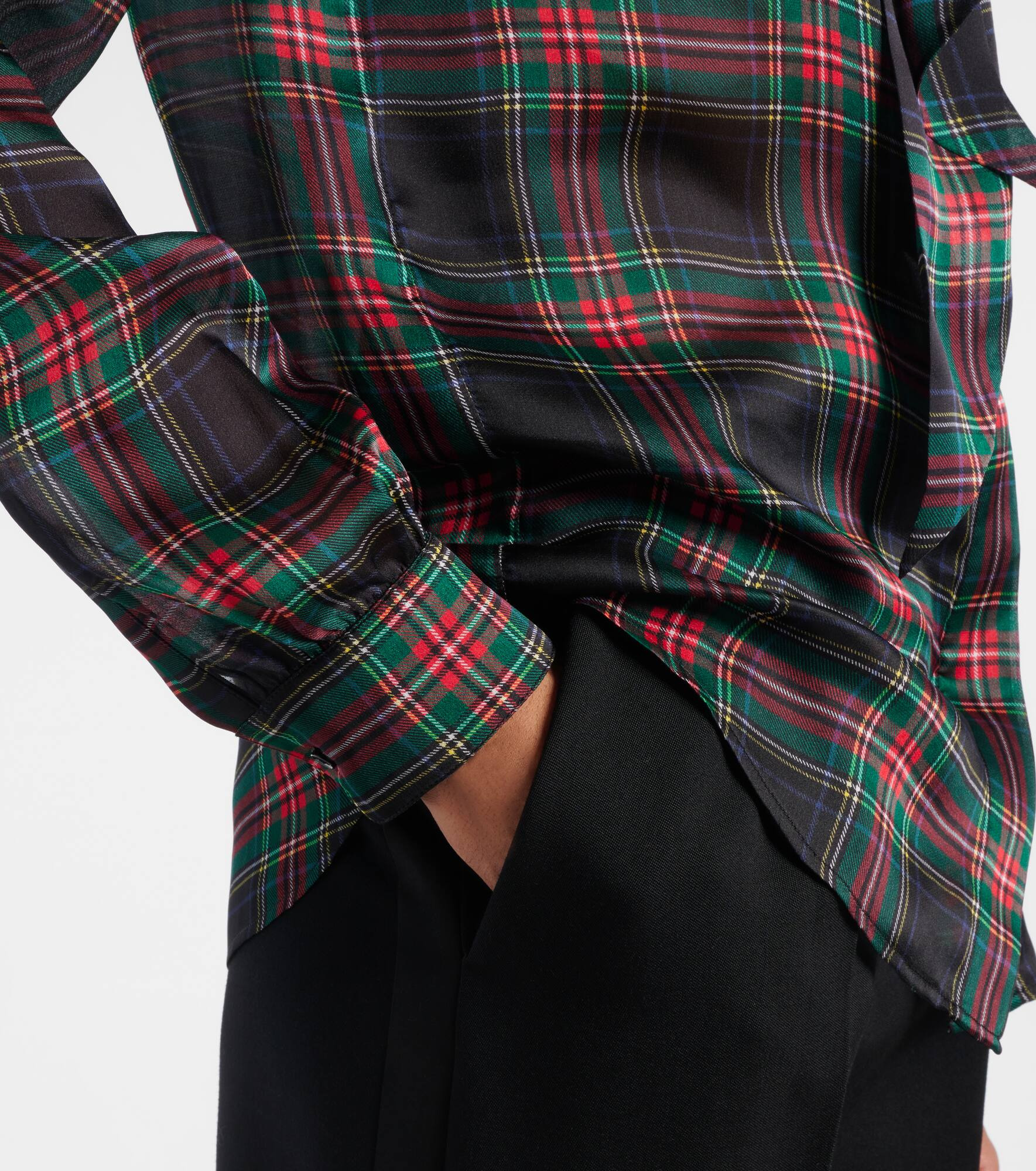 Plaid silk blouse - 5