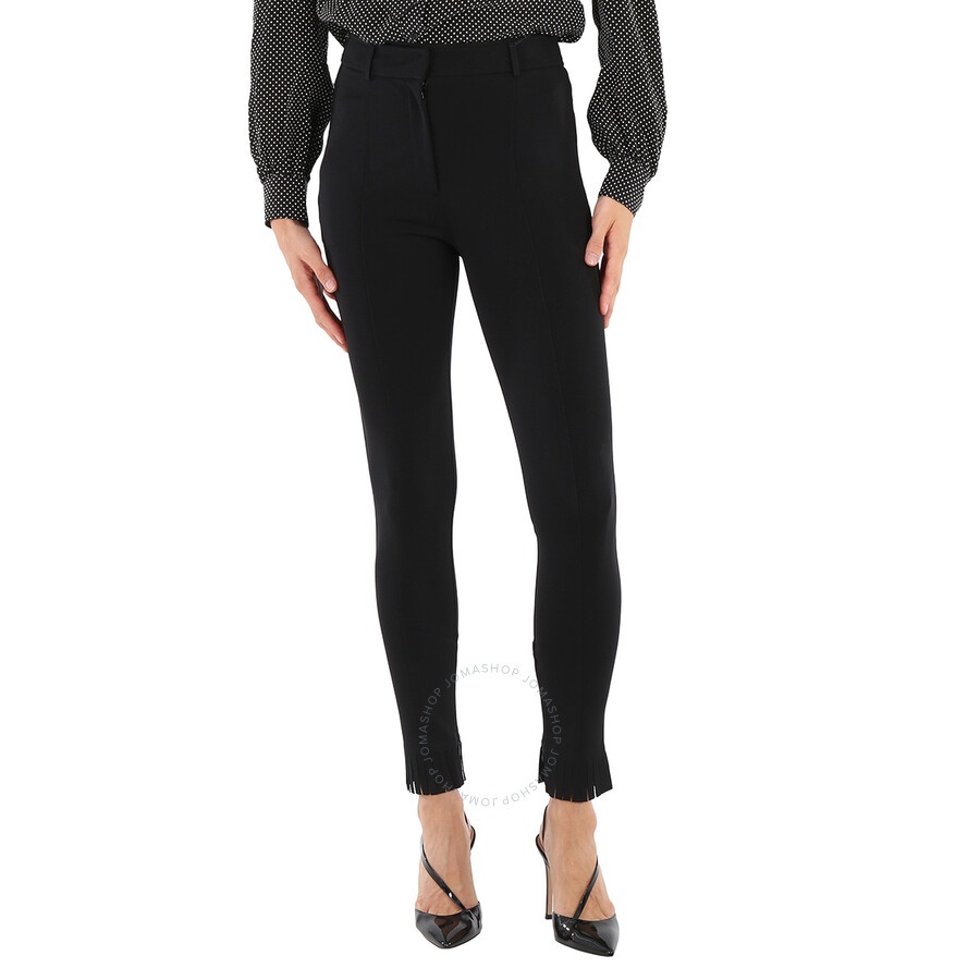 Burberry Ladies Black Fringed Hem Trousers - 3