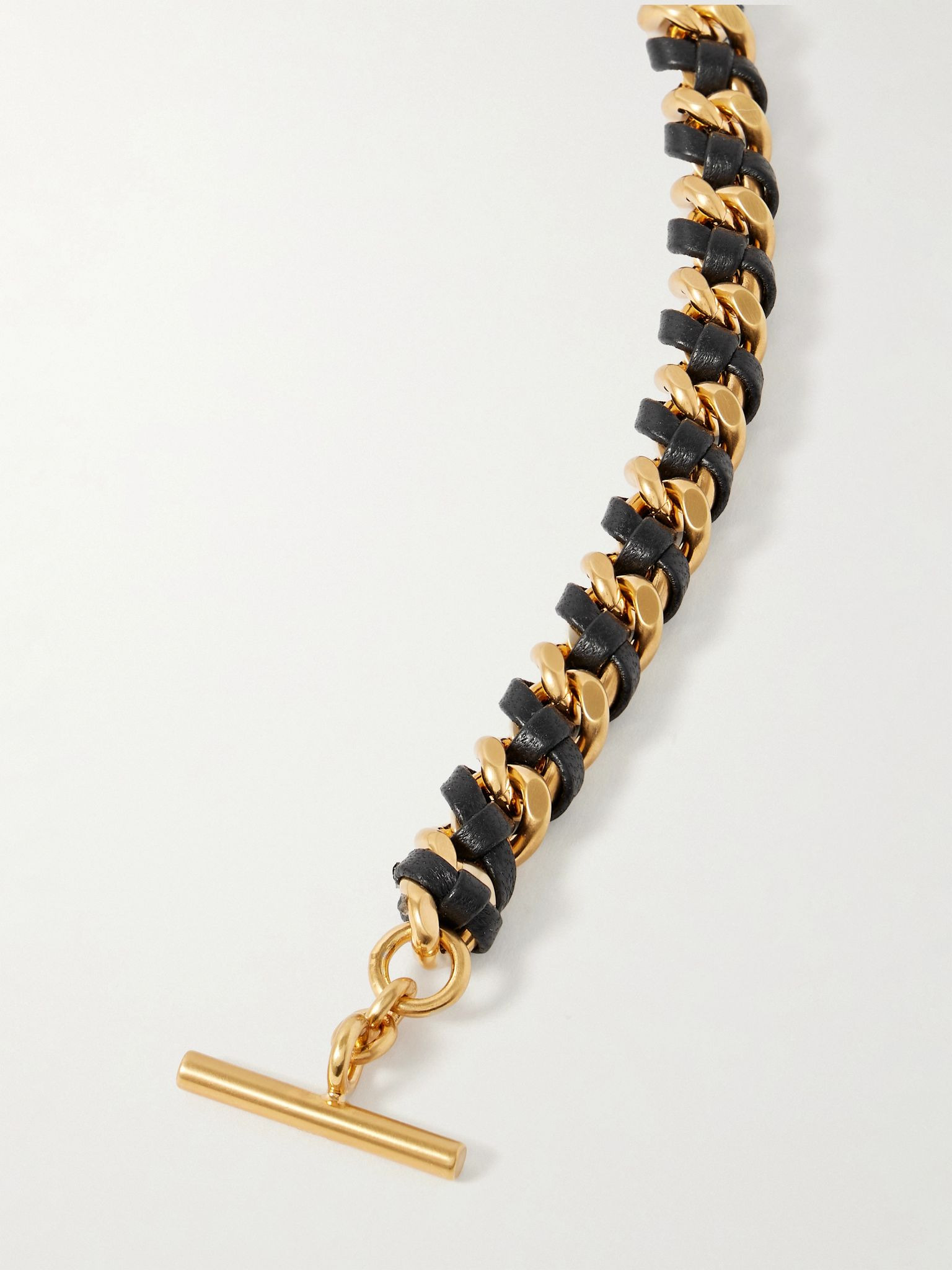 Small gold-tone leather bag chain Gold - 3