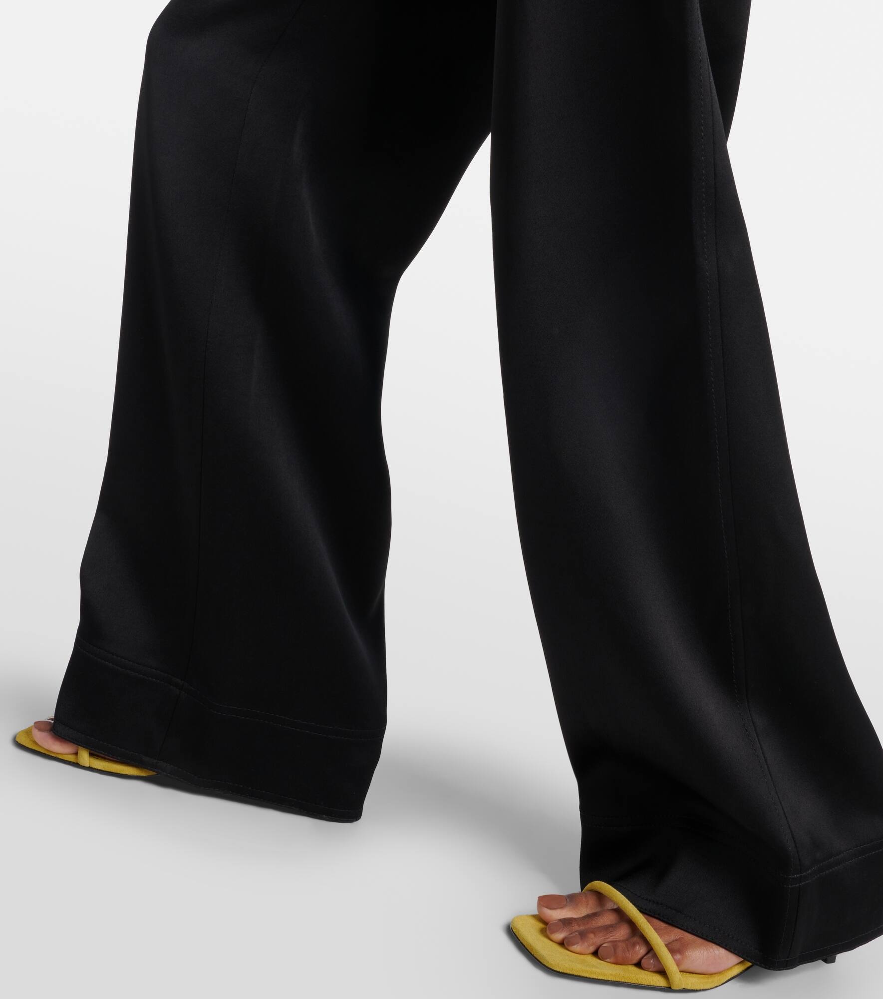 High-rise satin wide-leg pants - 5