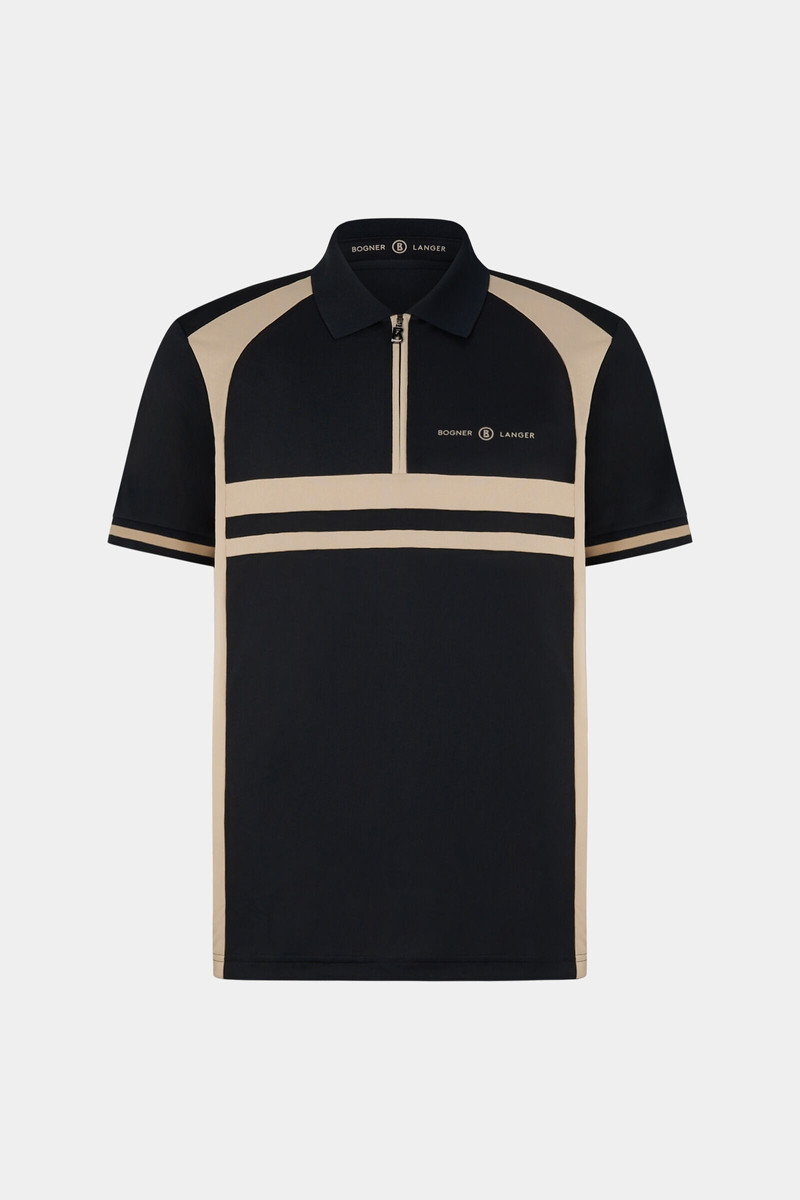 Bernhard Polo shirt in Black/Beige 1