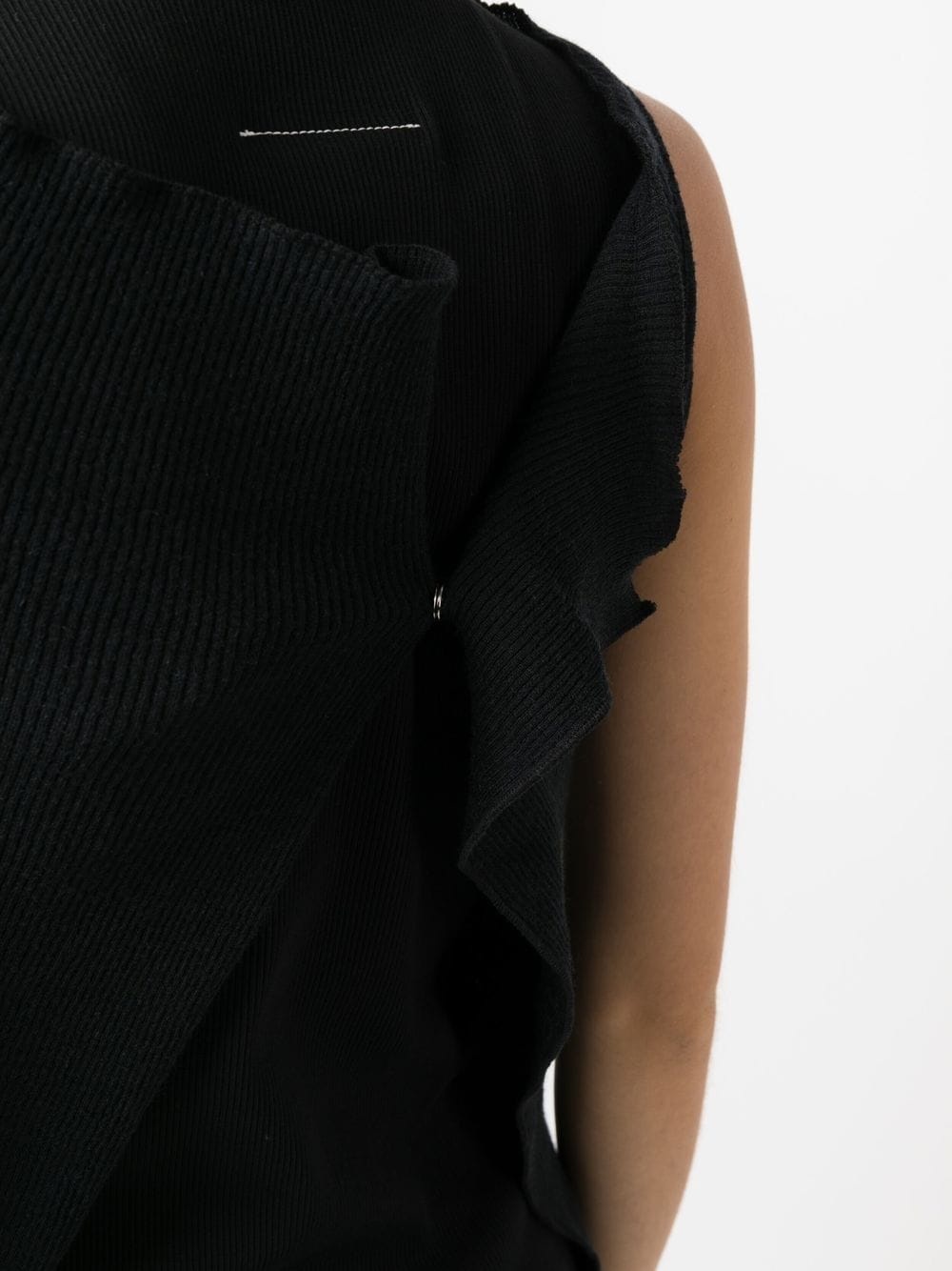 asymmetric draped knitted dress - 5