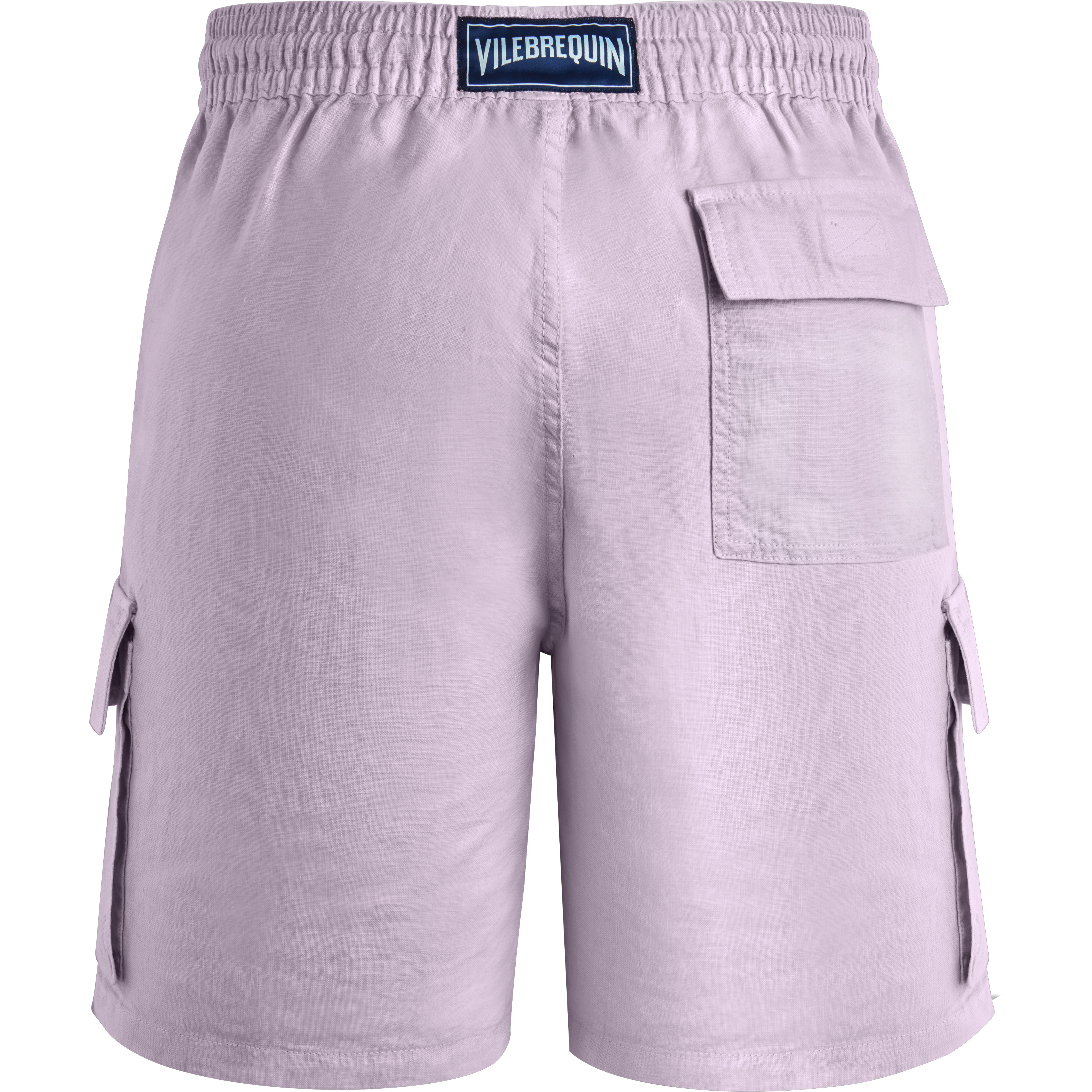 Men Linen Bermuda Shorts Cargo Pockets - 2