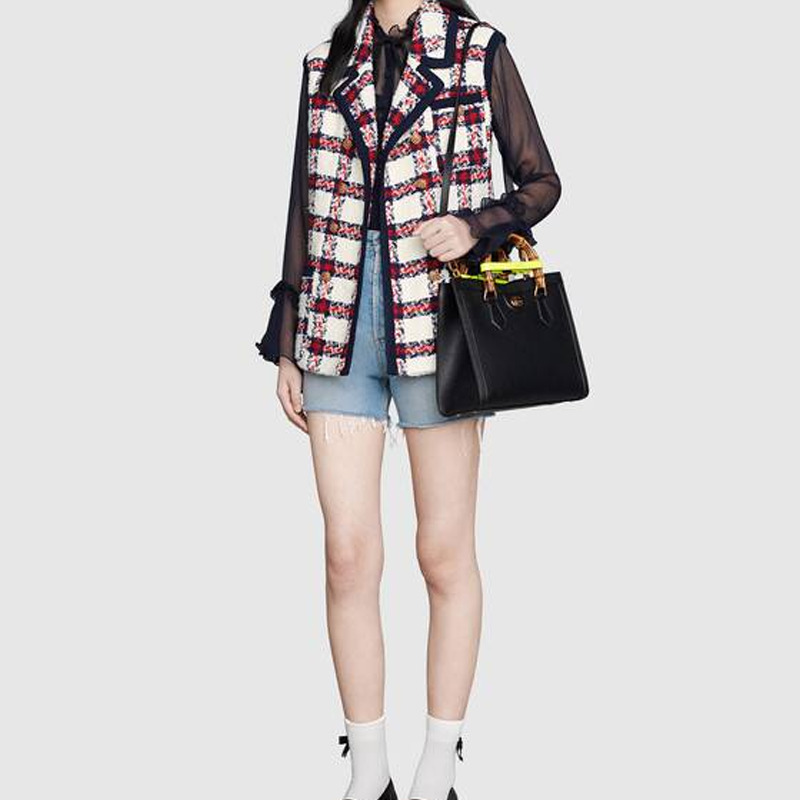(WMNS) Gucci Leather Diana Bamboo Knot Single-Shoulder Bag Small Black 660195-17QDT-1175 - 11
