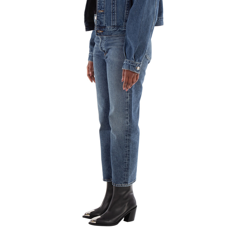 Agolde Ladies Imagine Med Dark Indigo 90S Crop Mid Rise Straight Jeans - 2