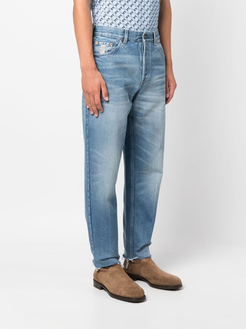 logo-patch straight-leg jeans - 3