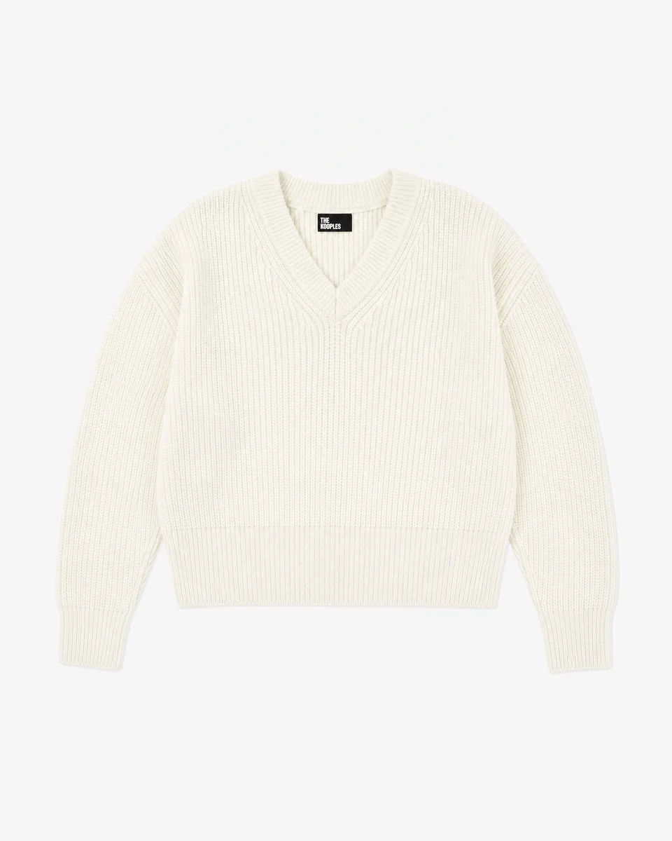 NATURAL-COLORED MERINO WOOL SWEATER - 1