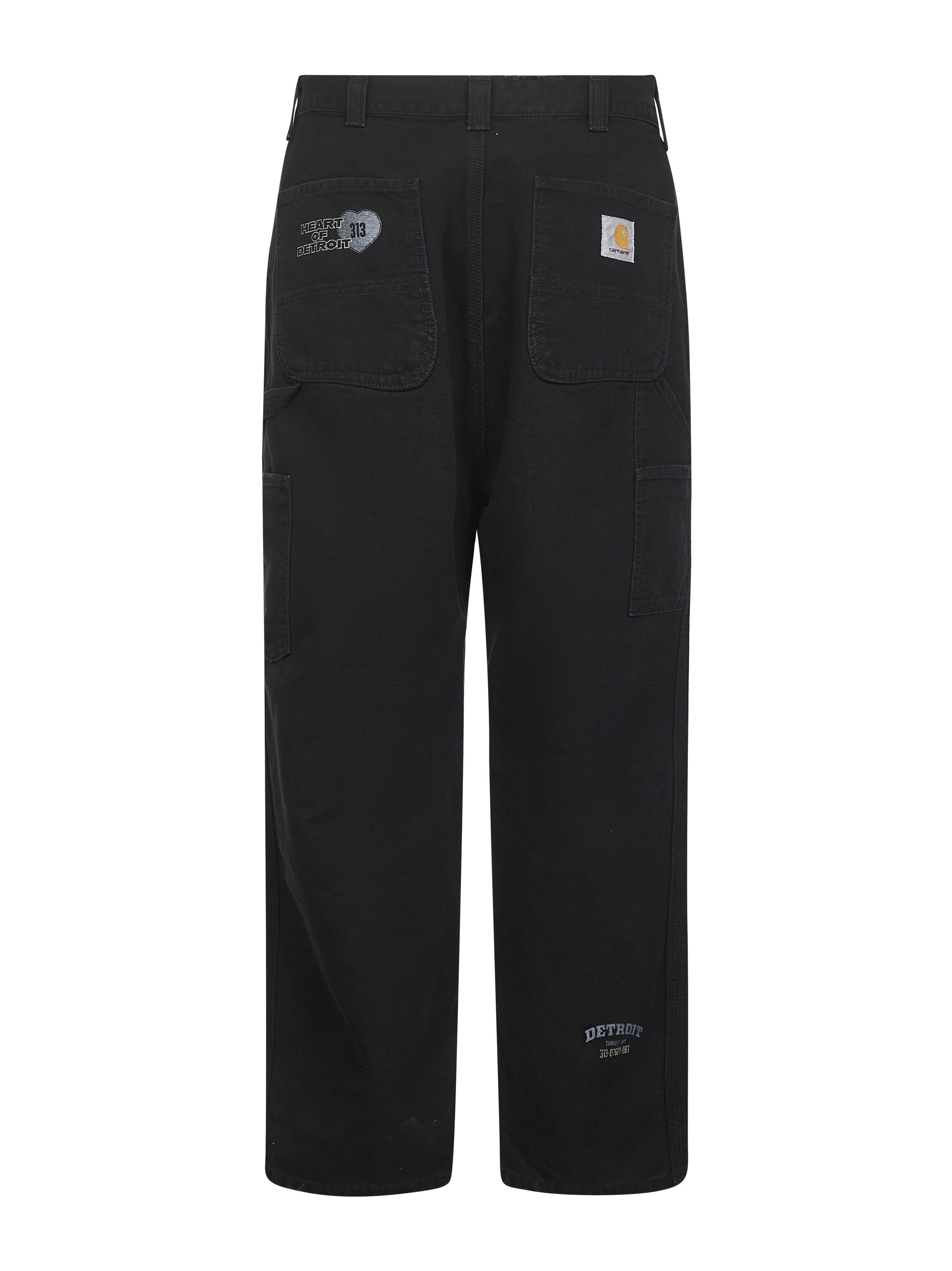 Black canvas OG Single Knee Graphic trousers - 2