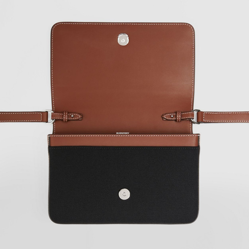 Technical Cotton and Leather Penny Bag 10