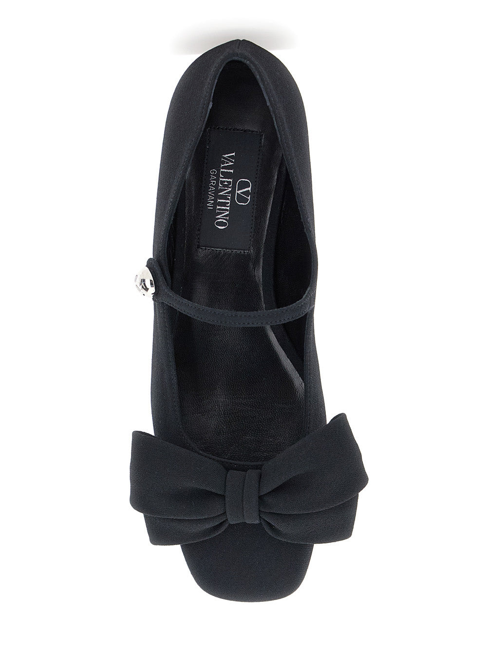 Valentino Garavani Women Black Mary Janes With Bow Detail In Crepe Fabric Woman - 4