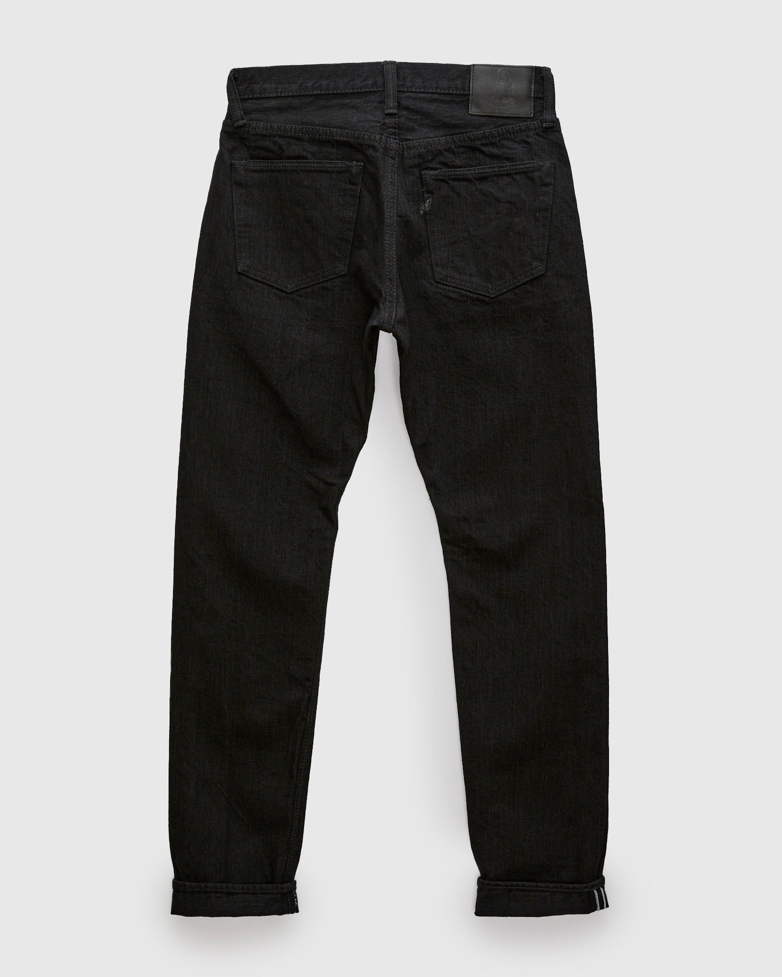 XX-019-BK 14oz Rinsed Double Black Selvedge Denim - Relaxed Tapered Fit - 2