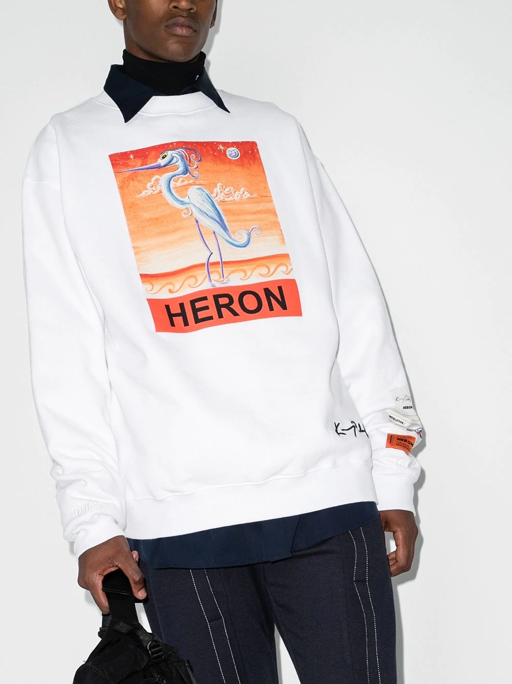 heron print oversized sweatshirt - 2