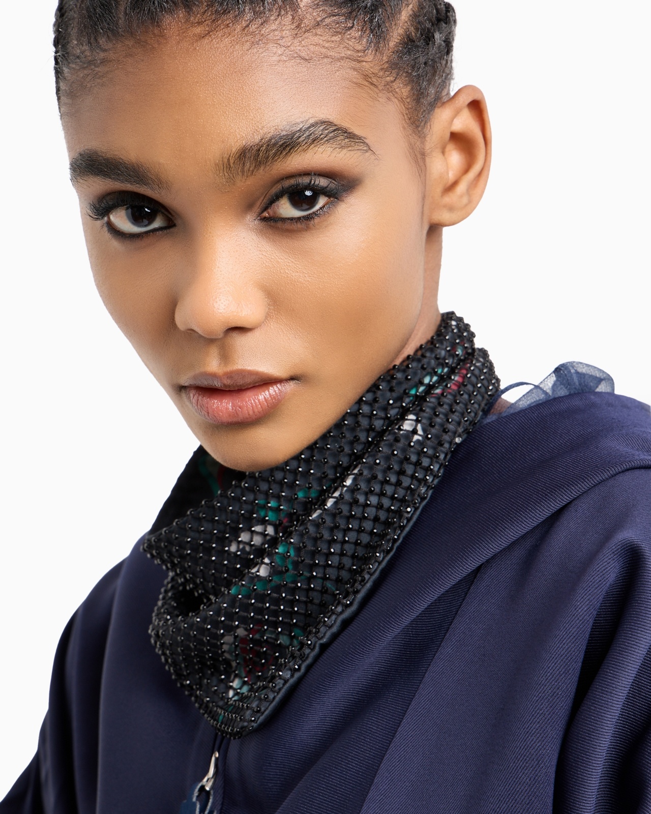 PRINTED SILK SCARF WITH RHINESTONES - 3
