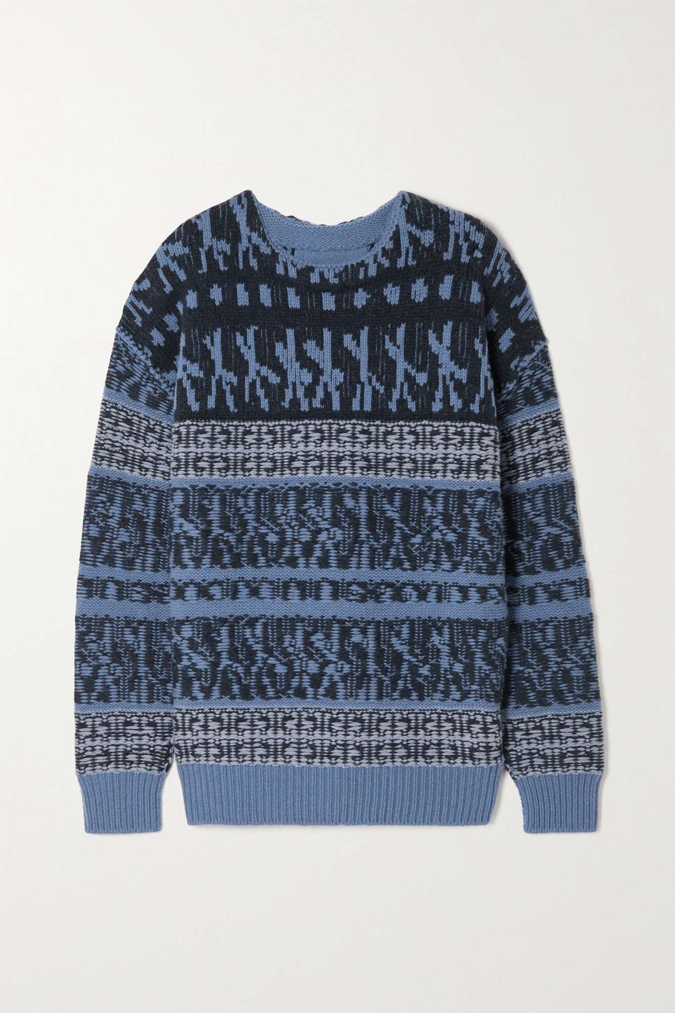 Oversized wool-jacquard sweater - 1