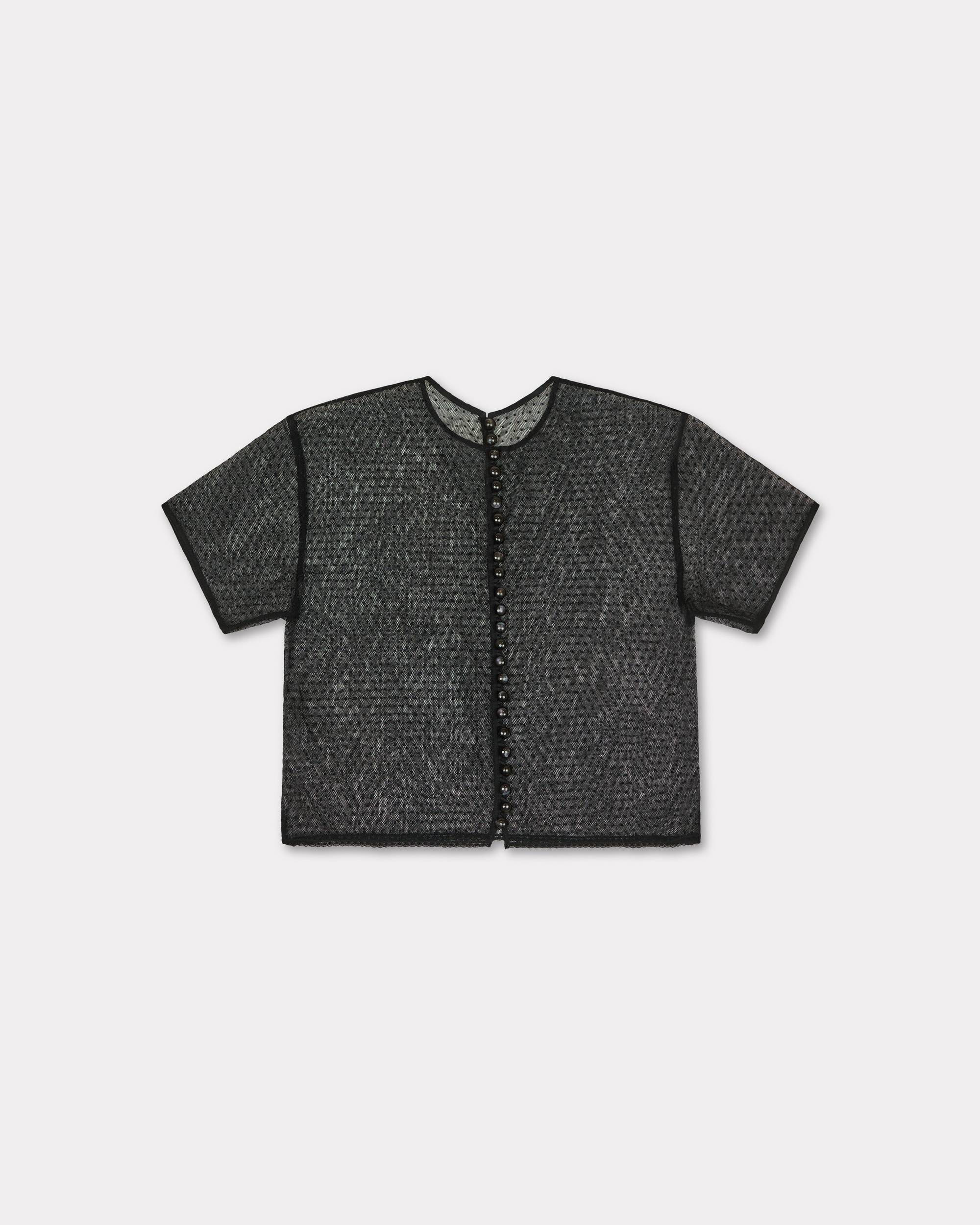 Cropped top in plumetis - 2