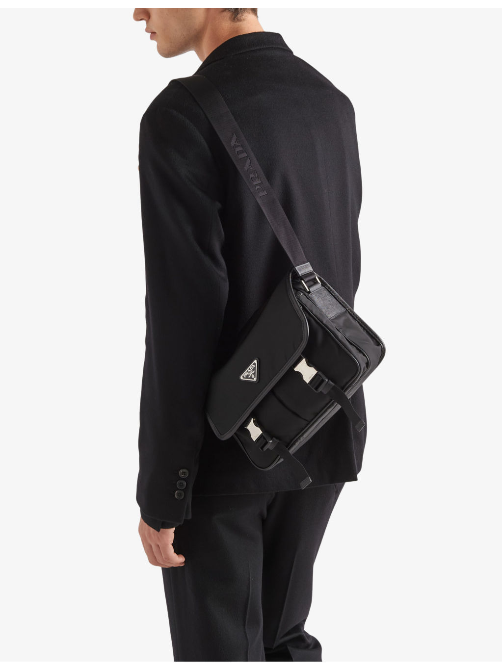 Re-Nylon leather and recycled-nylon shoulder bag - 2