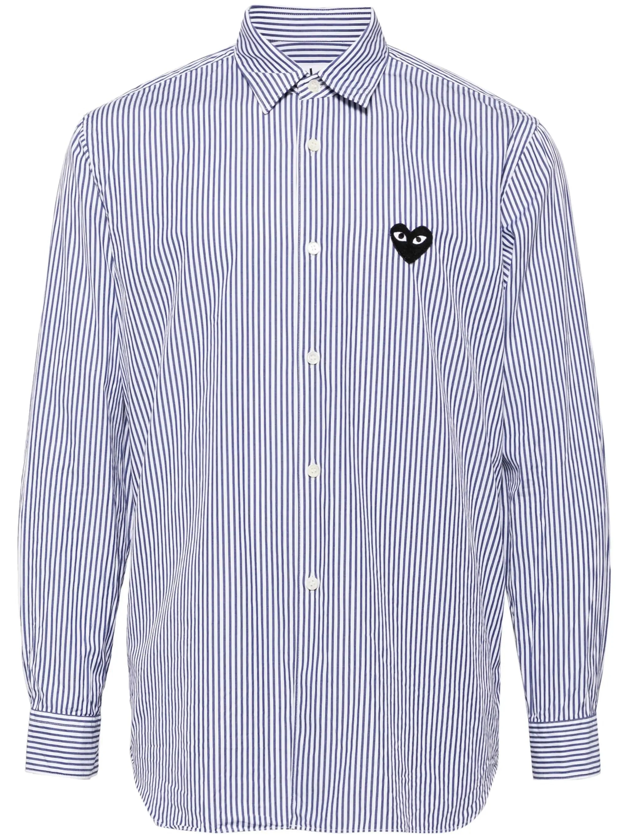 UNISEX STRIPED SHIRT BLACK HEART - DARK BLUE - 1