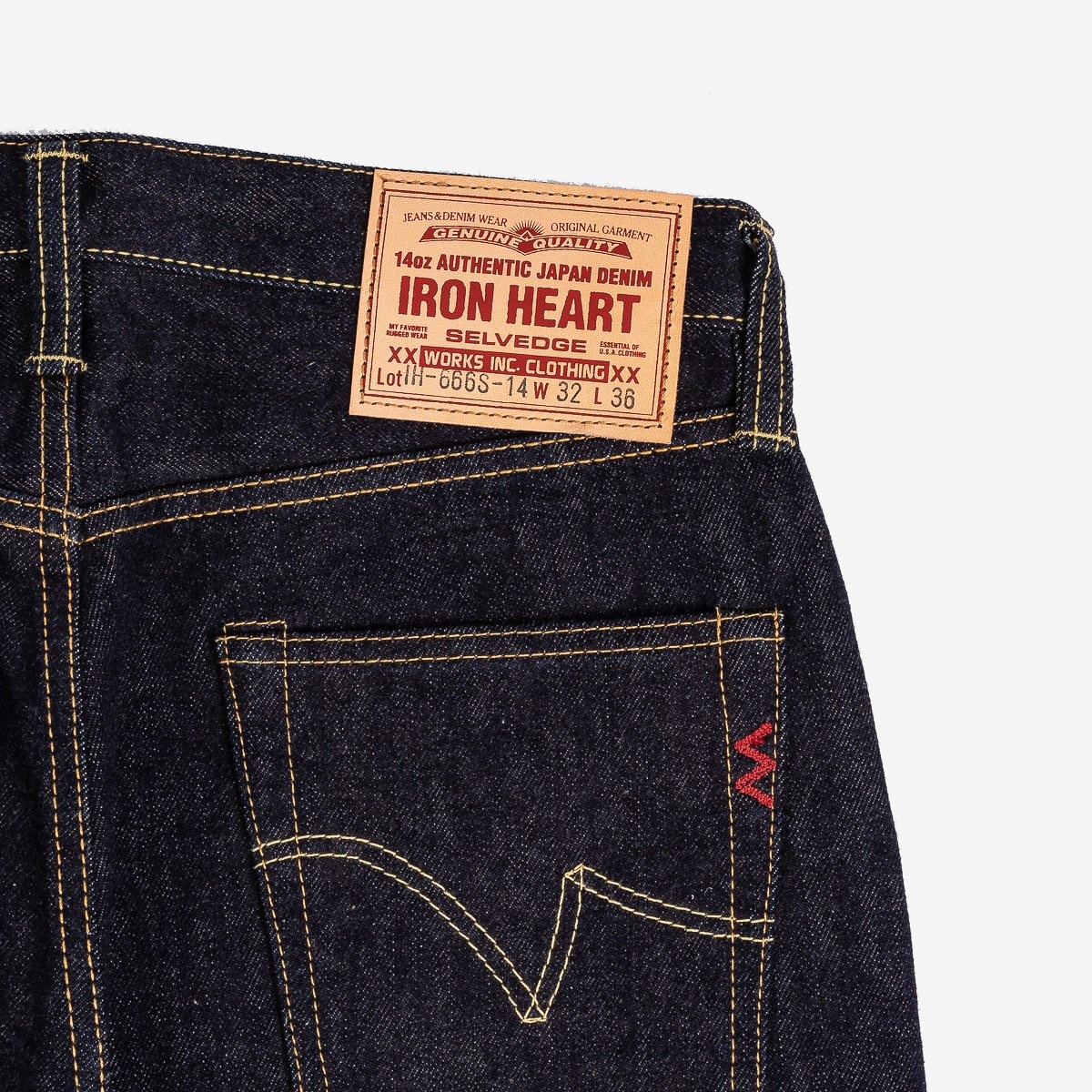 IH-666S-142 14oz Selvedge Denim Slim Straight Cut Jeans - Indigo - 7