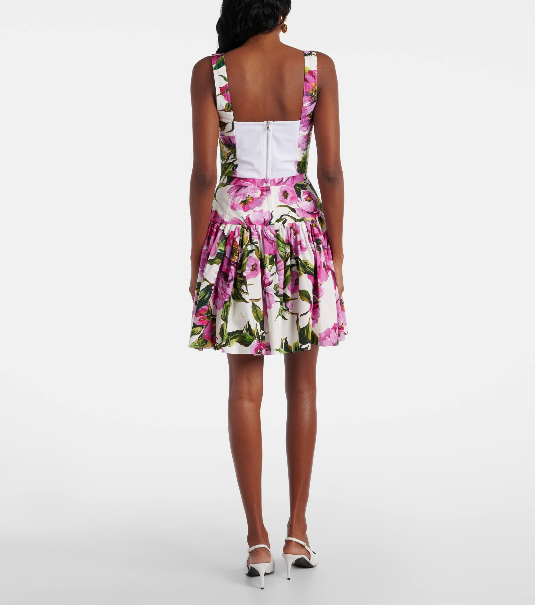 Floral cotton-blend bustier - 3