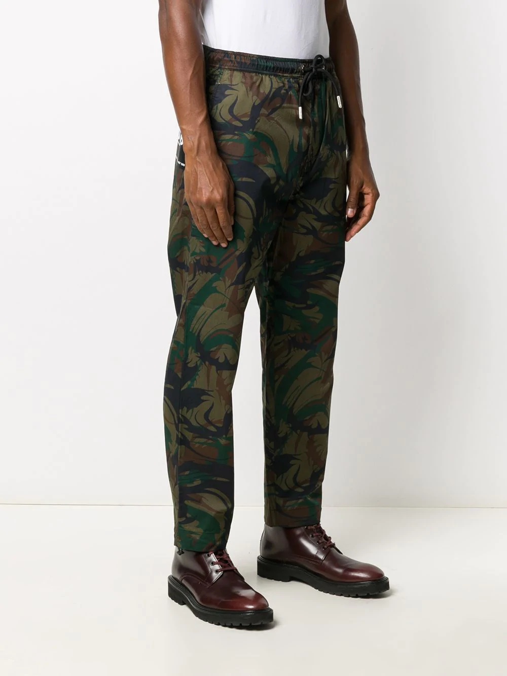 camouflage drawstring track pants - 3