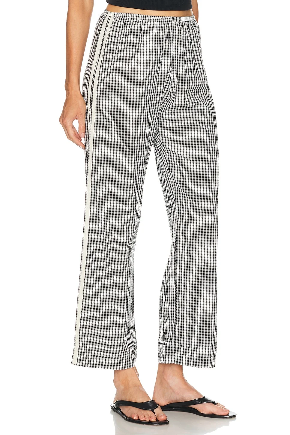 The Cotton Gingham Stripe Crop Pant - 1