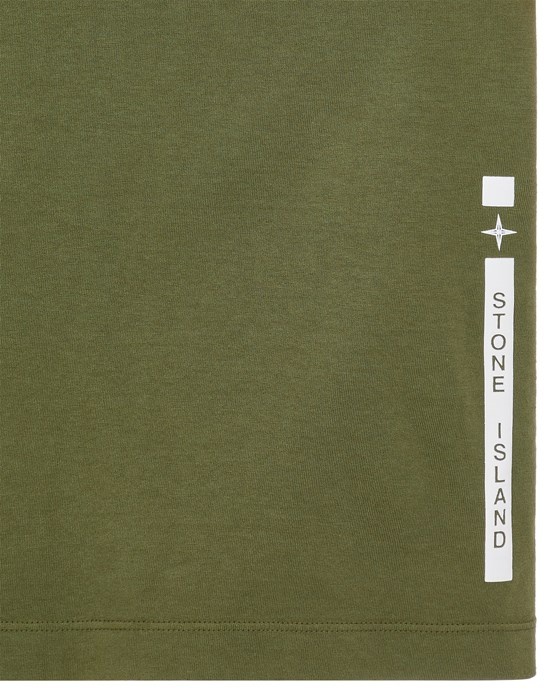 2NS84  30/1 COTTON JERSEY 'MICRO GRAPHICS THREE' PRINT_GARMENT DYED OLIVE GREEN - 4