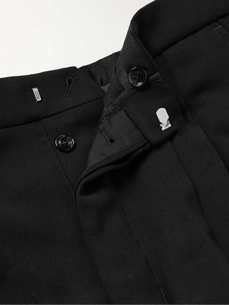 Tapered Cropped Pleated Twill Trousers 3