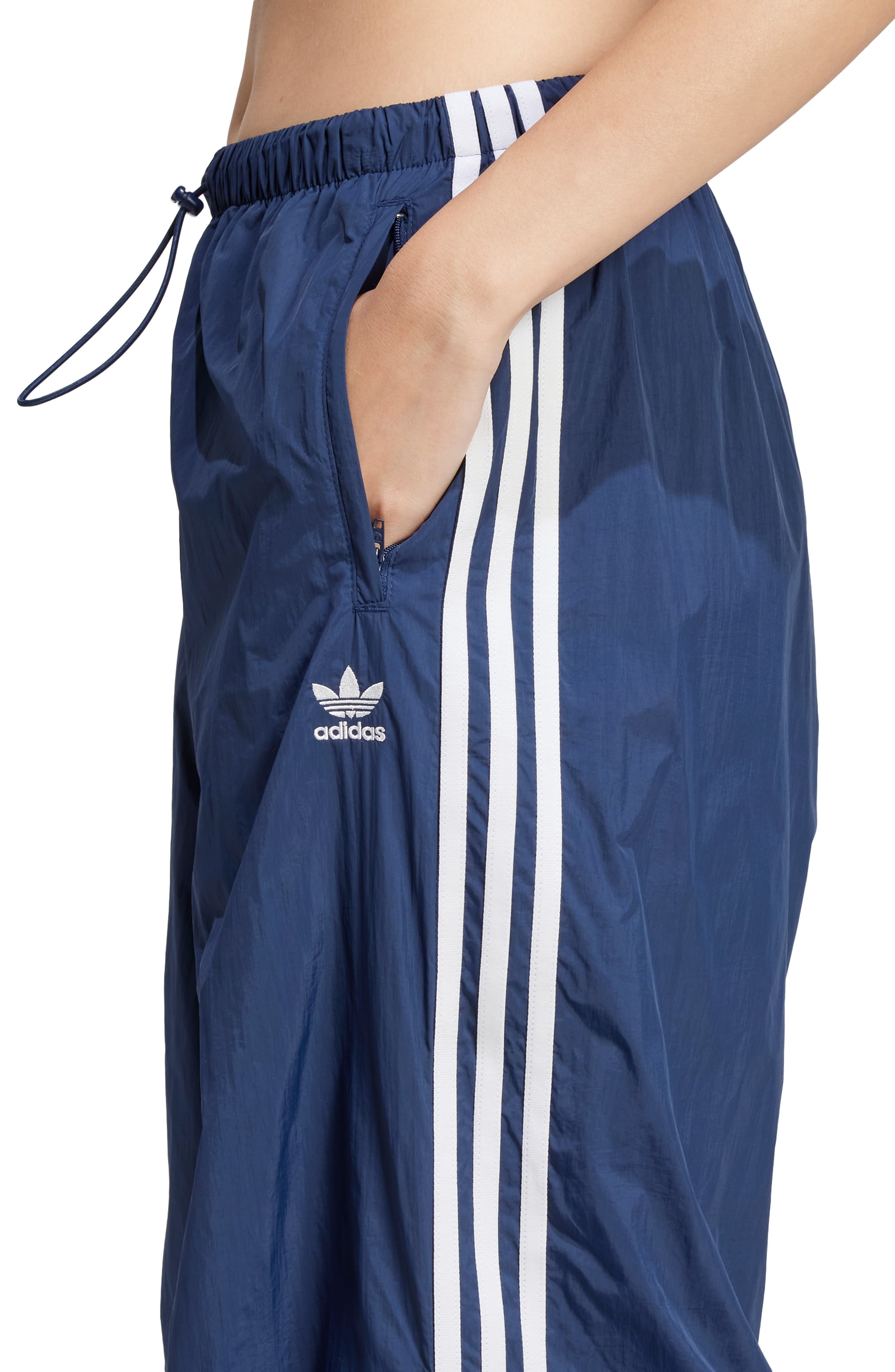 adidas Adicolor Lifestyle 3-Stripes Wide Leg Woven Pants in Night Indigo at Nordstrom - 3