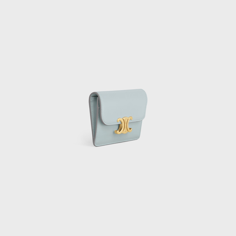 CELINE CARD HOLDER WITH FLAP TRIOMPHE IN Shiny calfskin outlook