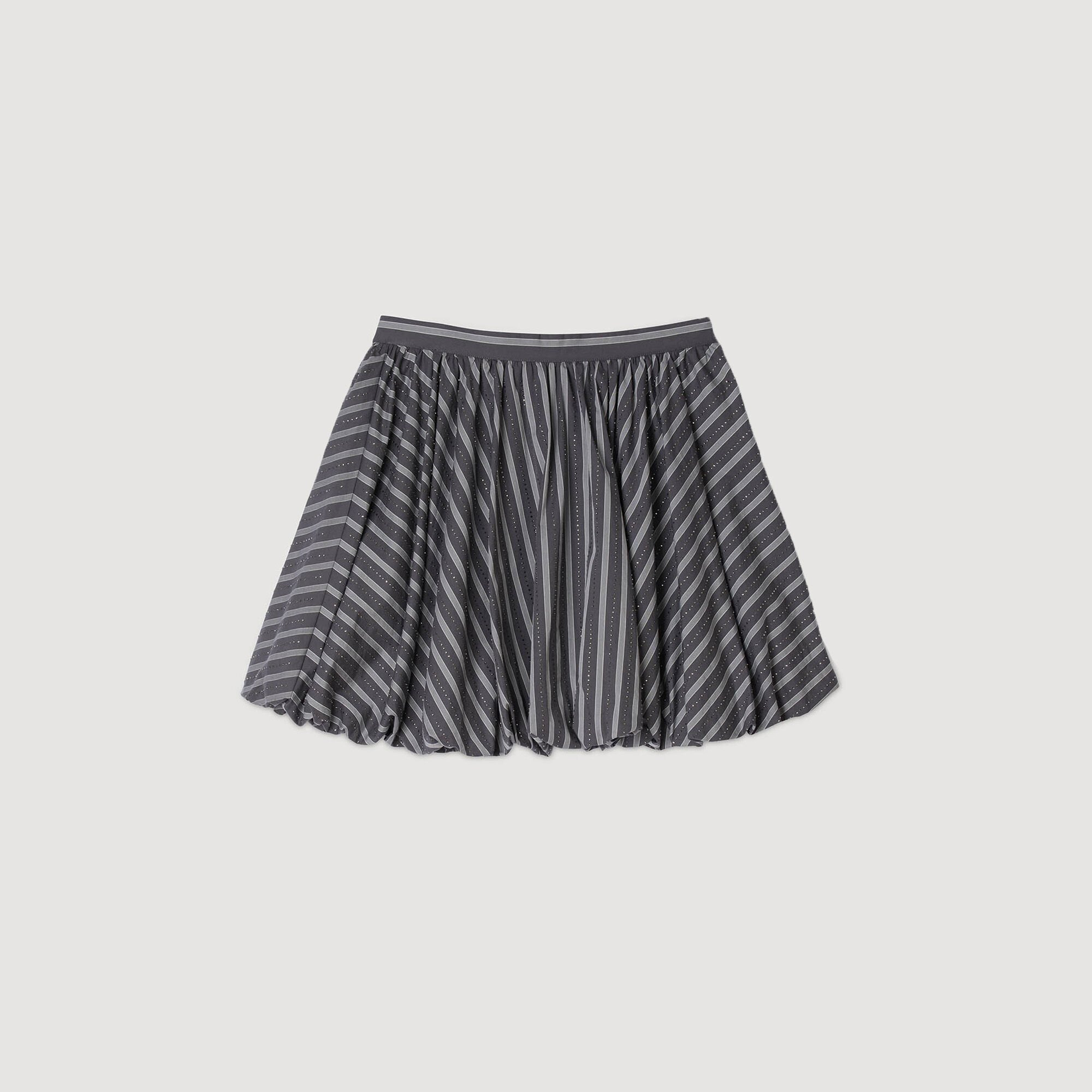 STRIPED RHINESTONE BUBBLE SKIRT - 7