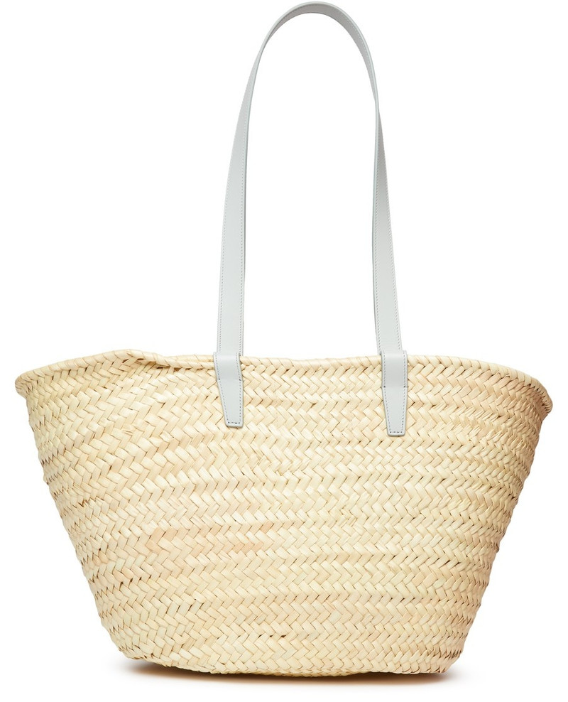 Medium Triomphe Celine classic panier in palm leaves and calfskin 3