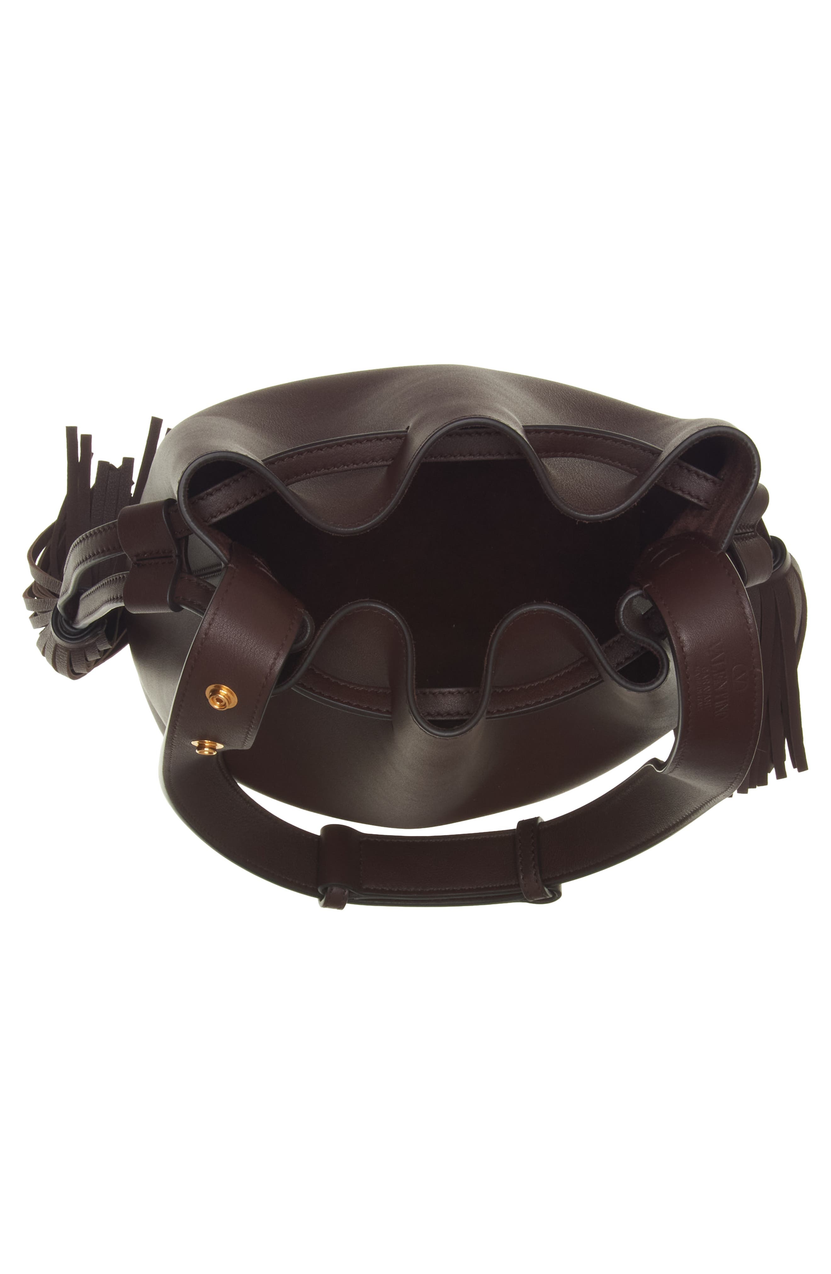 Valentino Garavani So Seau Leather Drawstring Bucket Bag in Dark Coffee at Nordstrom - 5