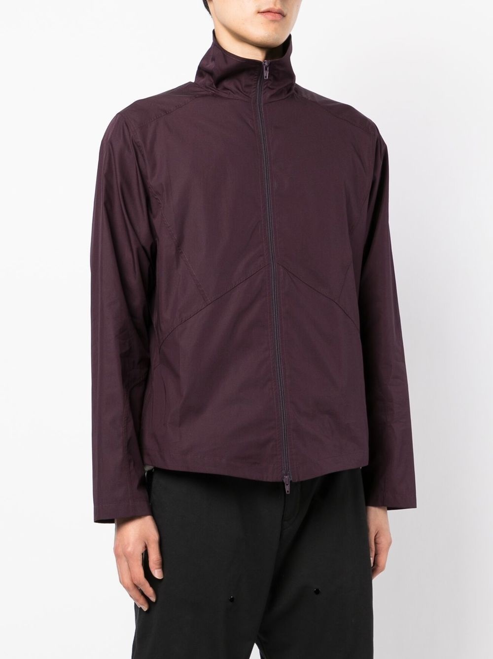 zipped-up stand-up neck jacket - 3